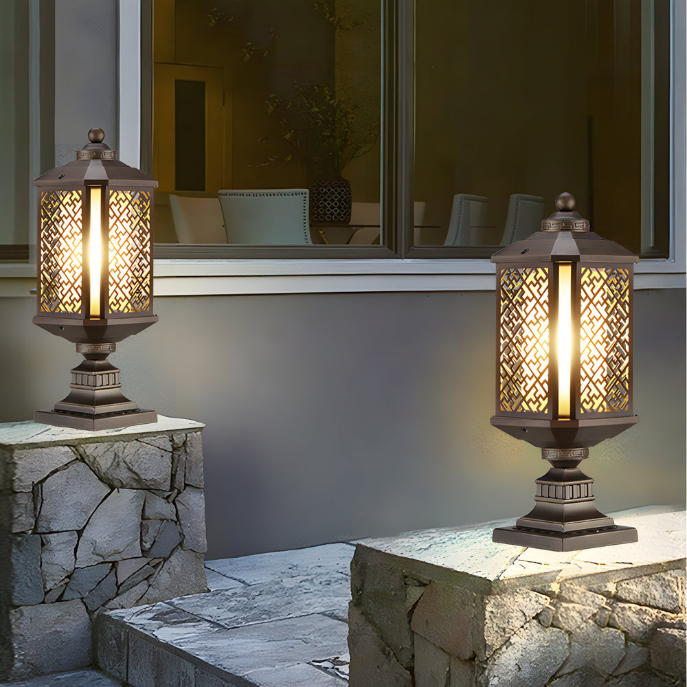 Vintage Outdoor Retro Metal Lantern Post Lights