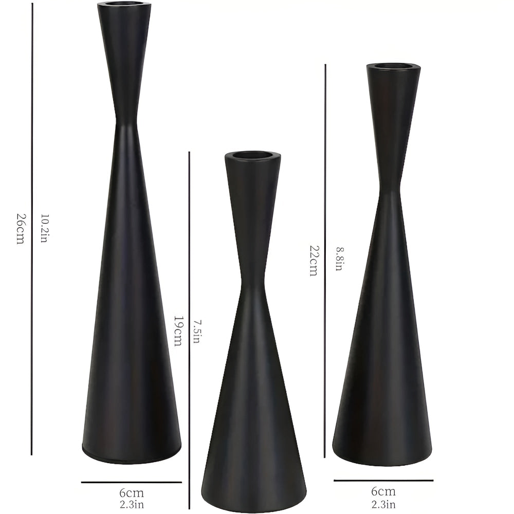 Modern Metal Slim Candle Holder Set of 3