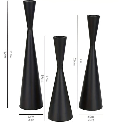 Modern Metal Slim Candle Holder Set of 3