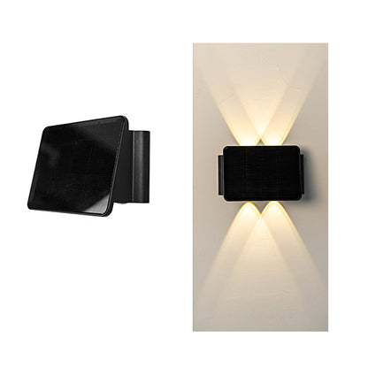 Outdoor LED Solar Powered Black Wall Lamps