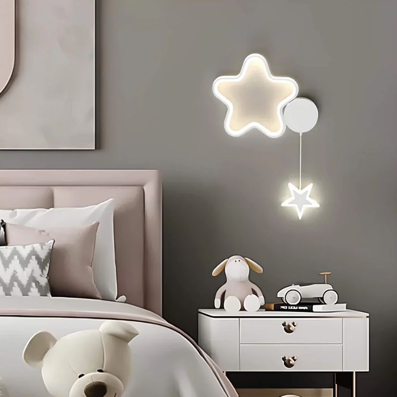 Cosy Night Wall Lamp with Stars and Moon