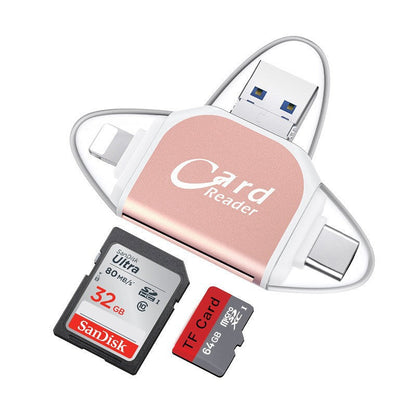 Compact 4-in-1 SD TF Memory Card Adapter