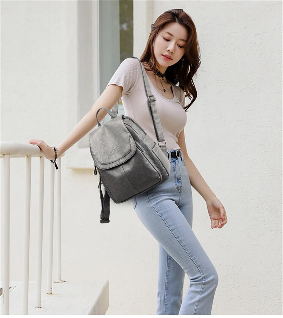 Fashionable Ladies Genuine Leather Backpack