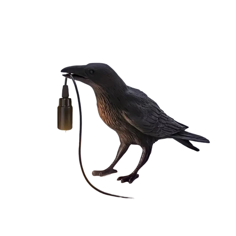 Rustic Bird Table Lamp with Plug Dark Decorative Lighting