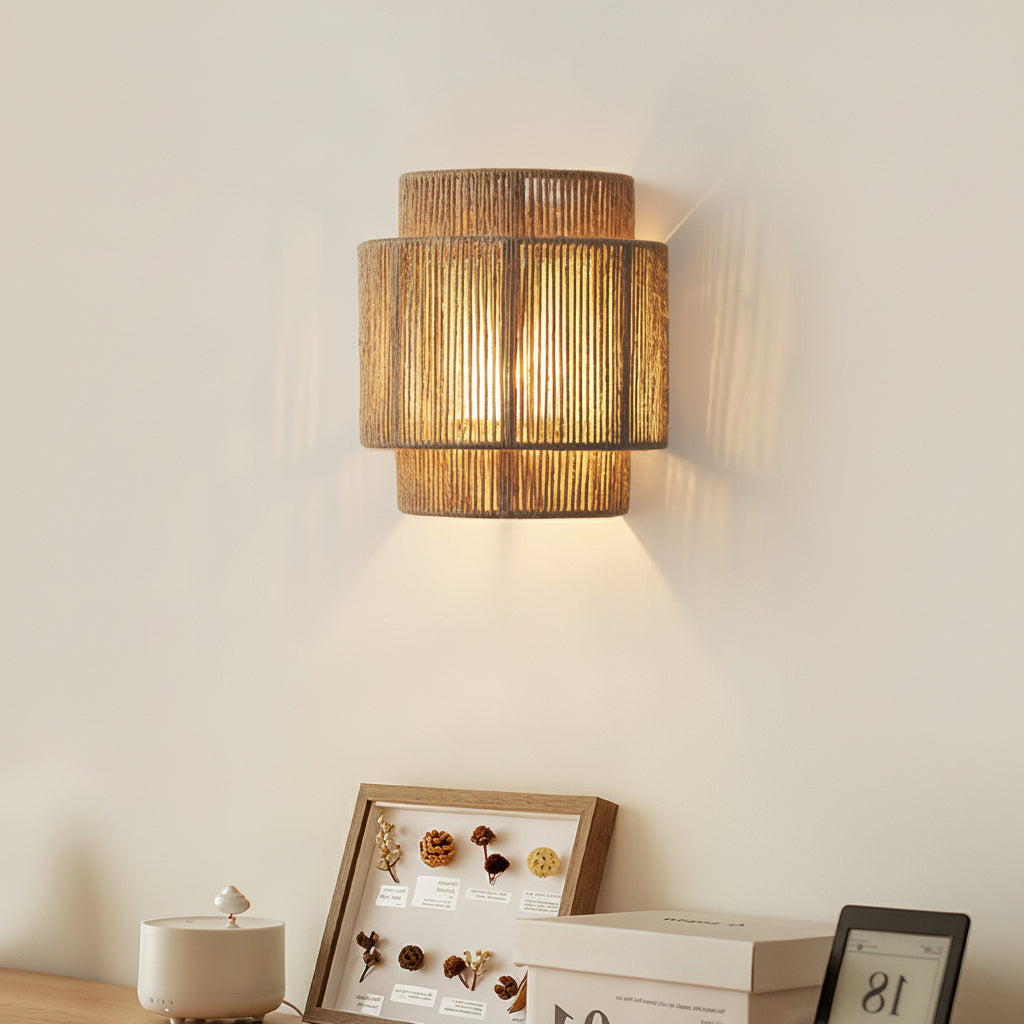 Rustic Hemp Rope LED Wall Light