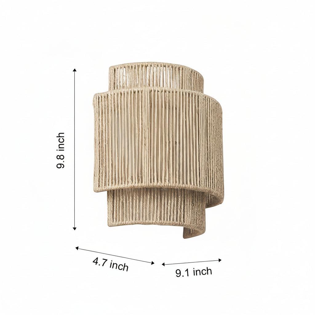 Rustic Hemp Rope LED Wall Light