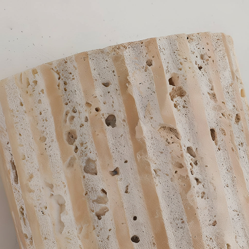 Slim LED Wall Light - Natural Stone Finish