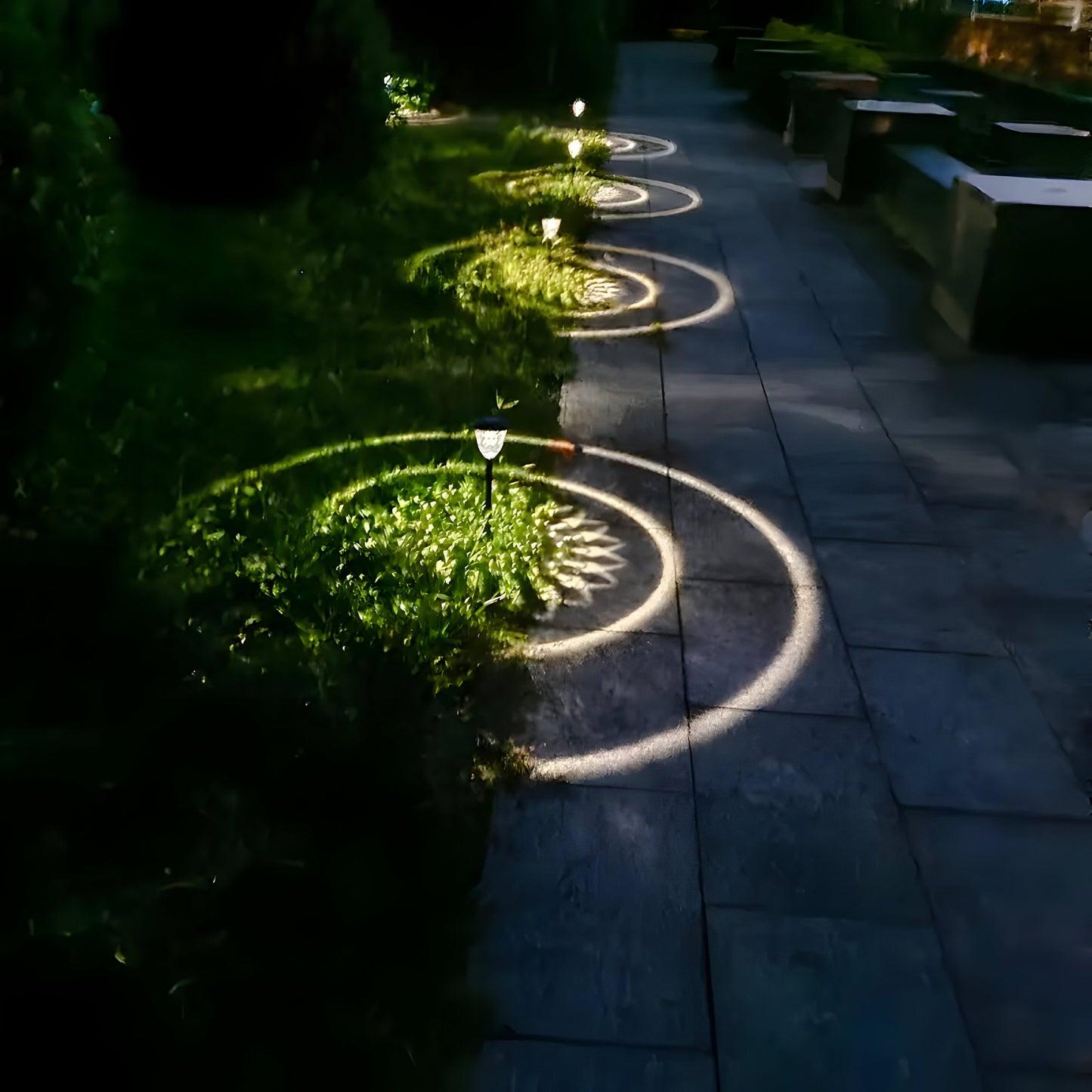 Bright Solar Powered Garden Lamp Set