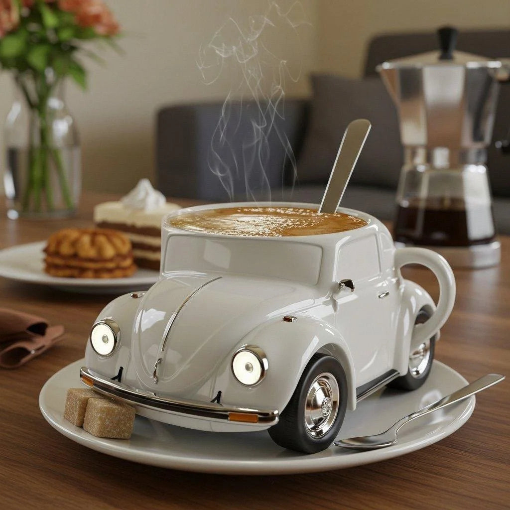 Vintage Car Shaped Ceramic Coffee Mug
