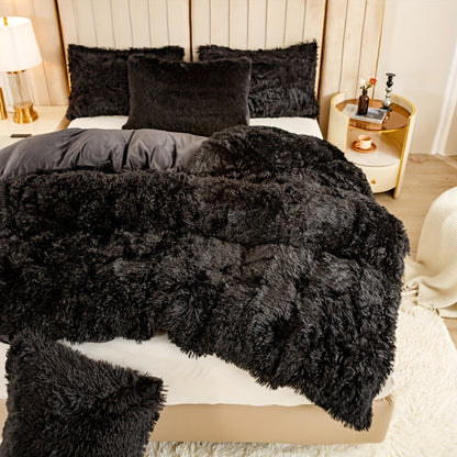 Cozy Fleece Duvet Cover Set with Zipper