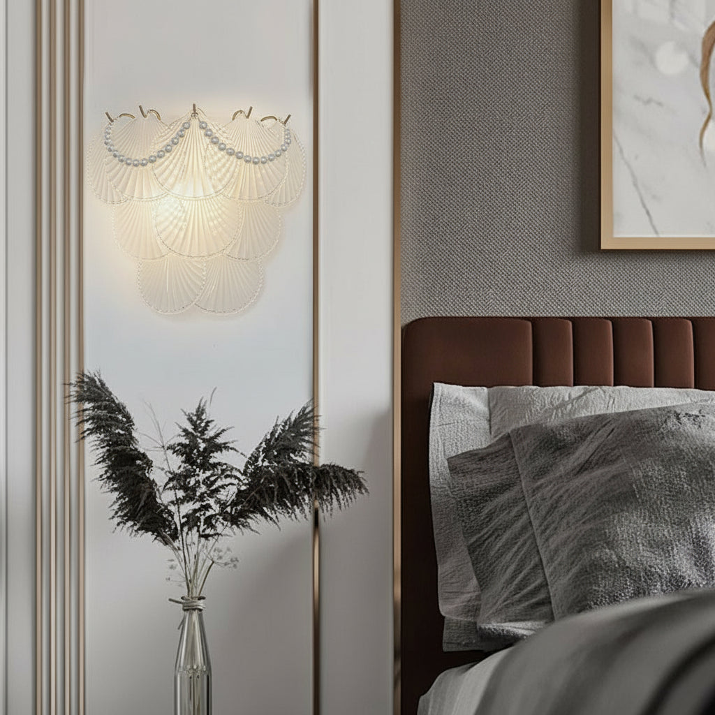 Elegant Glass Wall Light with Gold Accent