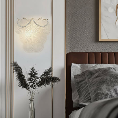 Elegant Glass Wall Light with Gold Accent