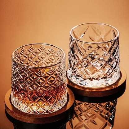 Luxury Rotating Whiskey Glass Set