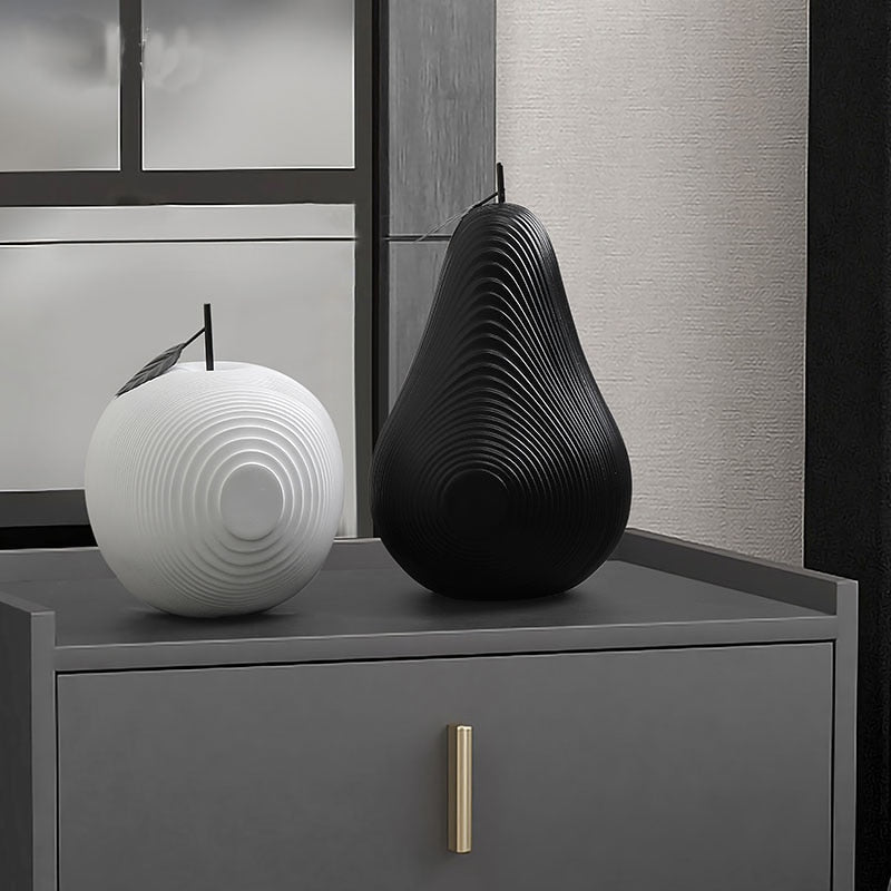 Realistic Fruit Apple & Pear Decor Sculpture