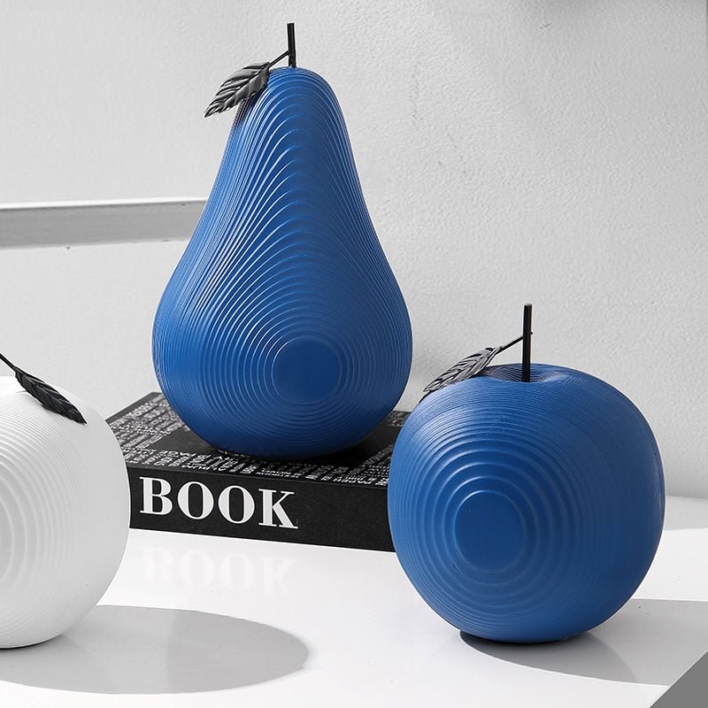 Realistic Fruit Apple & Pear Decor Sculpture