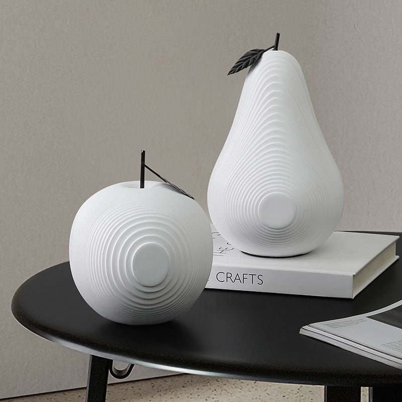 Realistic Fruit Apple & Pear Decor Sculpture