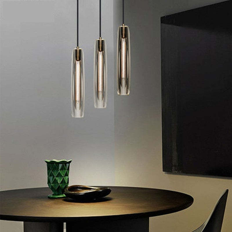 Sleek Glass Pendant Ceiling Light Fixture