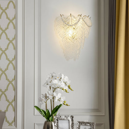 Elegant Glass Wall Light with Gold Accent