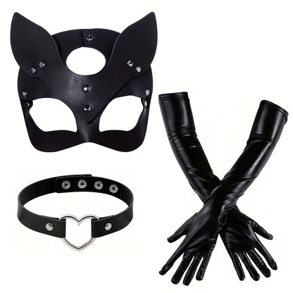 Spooky Cat Mask Gloves for Women - Cofik