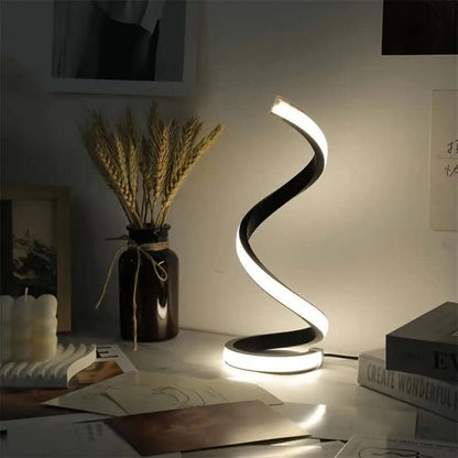 Compact LED USB Table Desk Lamp with Power Outlet