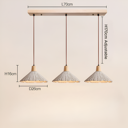 Simple Cream Hanging Pendant Light Fixture