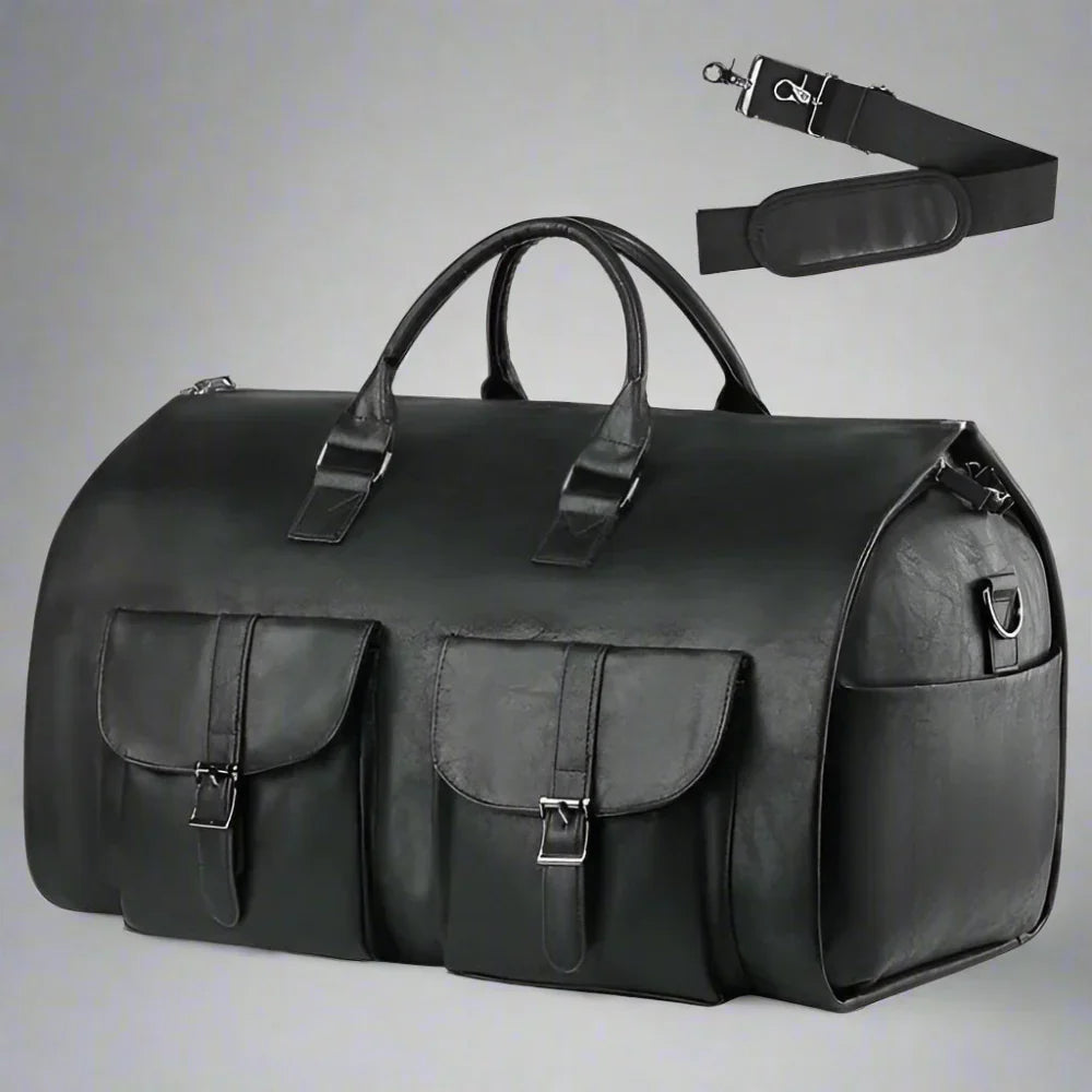 Premium Leather Travel Duffel Luggage Bag - Cofik