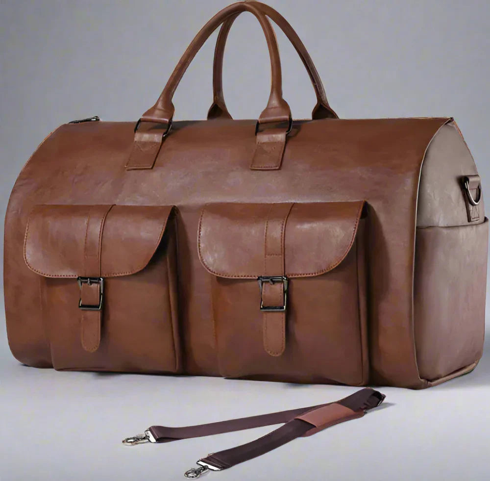 Premium Leather Travel Duffel Luggage Bag