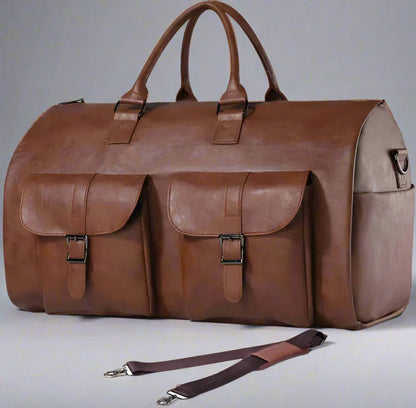 Premium Leather Travel Duffel Luggage Bag