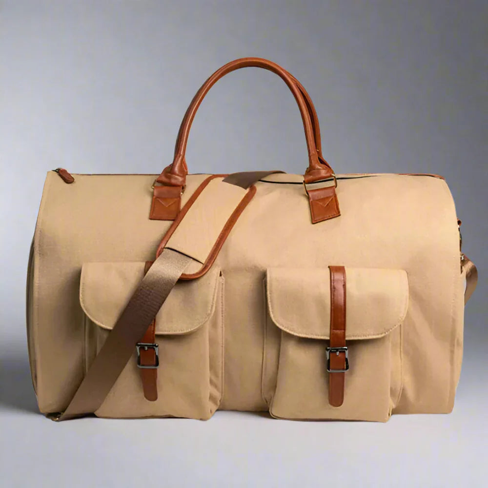 Premium Leather Travel Duffel Luggage Bag