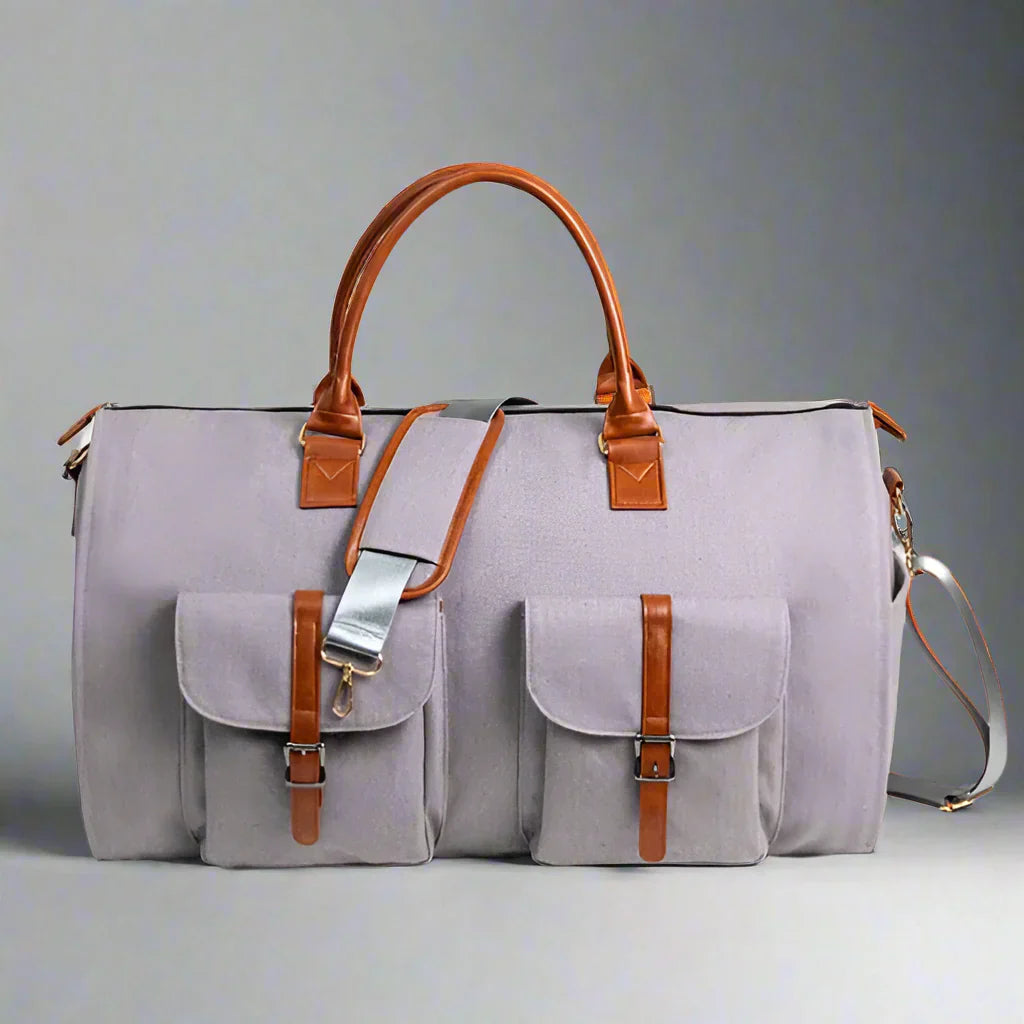 Premium Leather Travel Duffel Luggage Bag