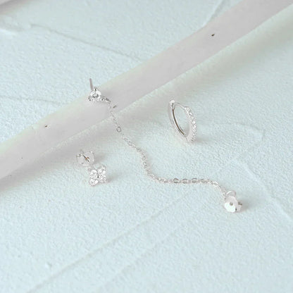 Delicate Flower Drop Earring Set 3 Pieces