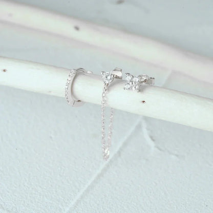 Delicate Flower Drop Earring Set 3 Pieces