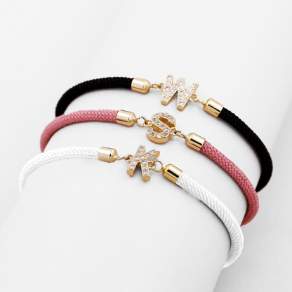 Personalized Initial Adjustable Charm Bracelet