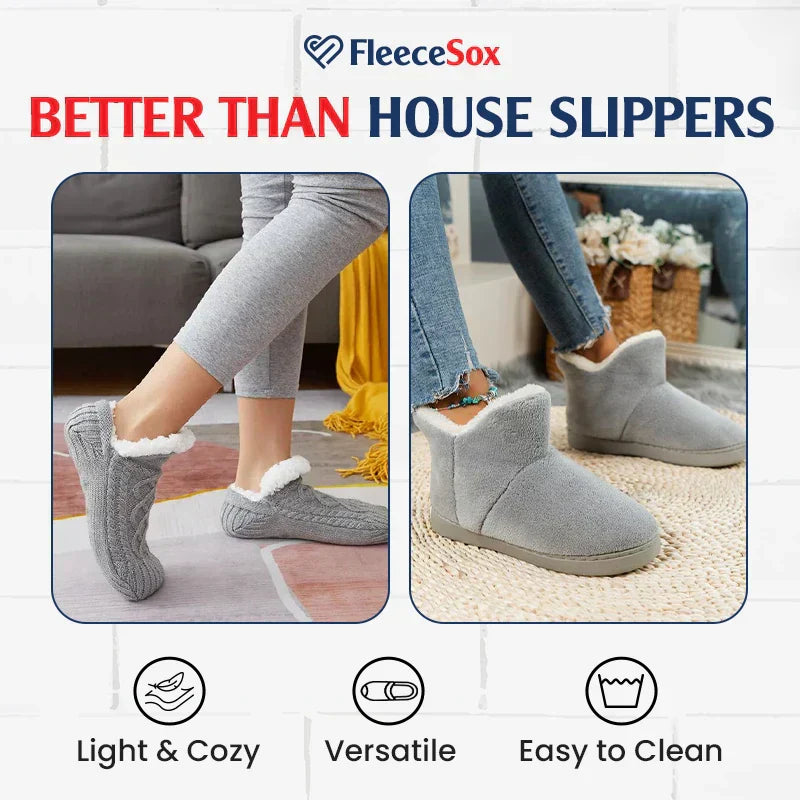 Warm Fleece Cozy Grip Socks Slippers