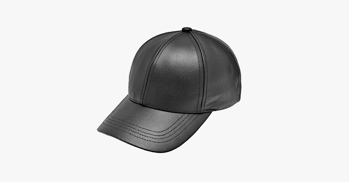 Classic Fitted Leather Baseball Hat - Cofik