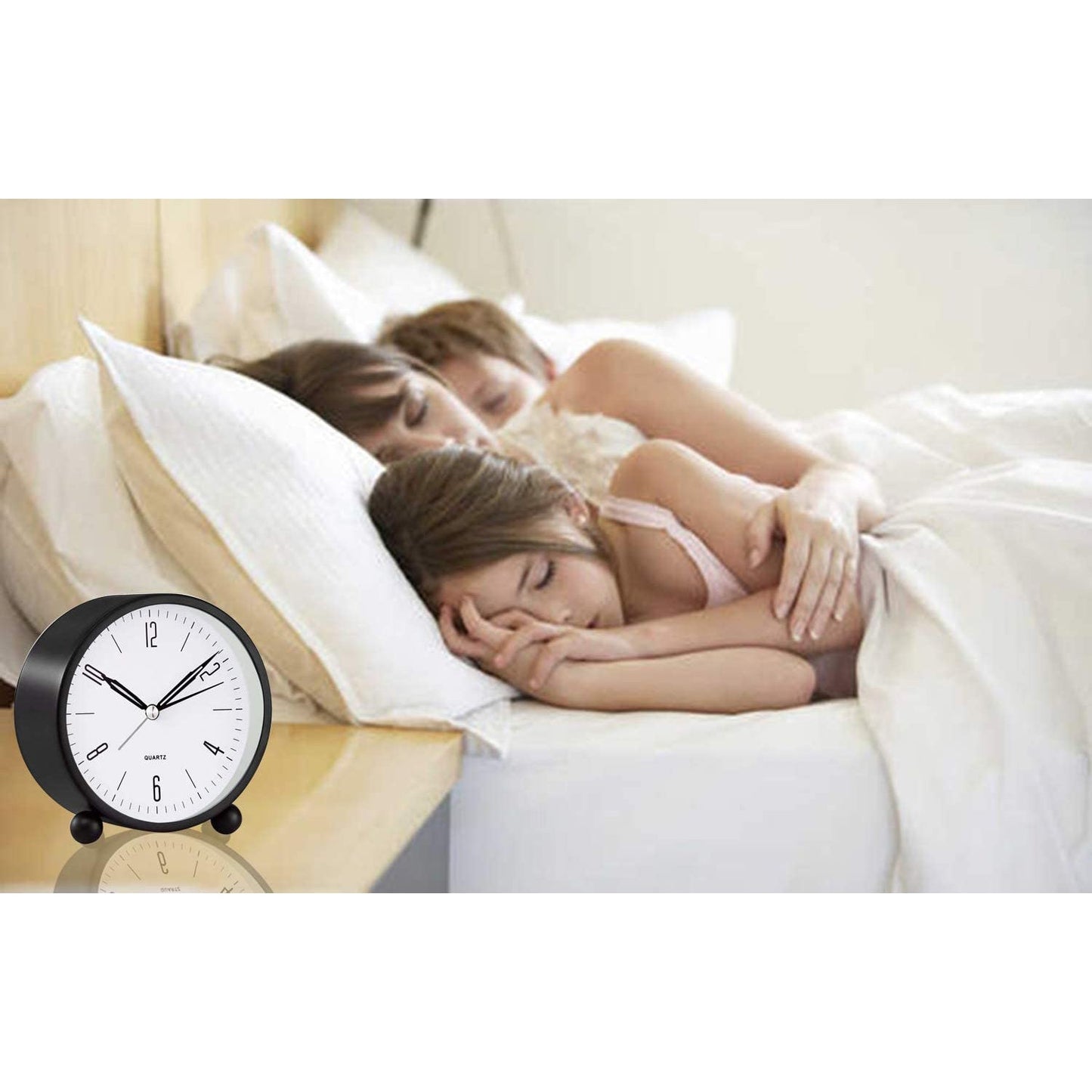 Quiet Small Analog Clock with Nightlight