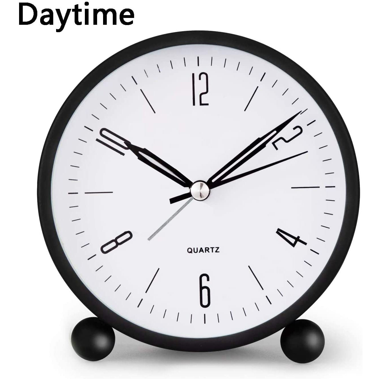 Quiet Small Analog Clock with Nightlight