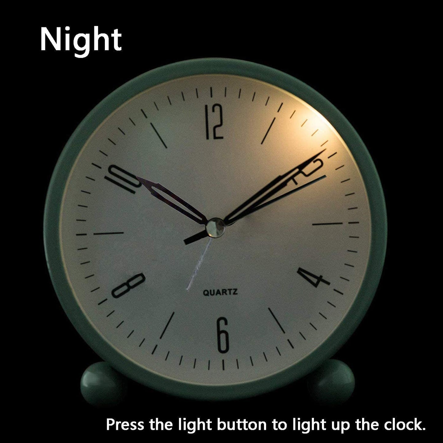 Quiet Small Analog Clock with Nightlight