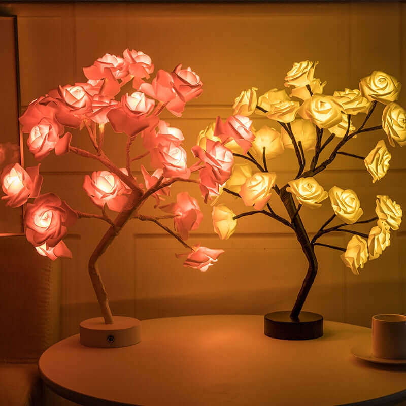 Pretty LED Rose Night Light Table Lamp for Bedroom
