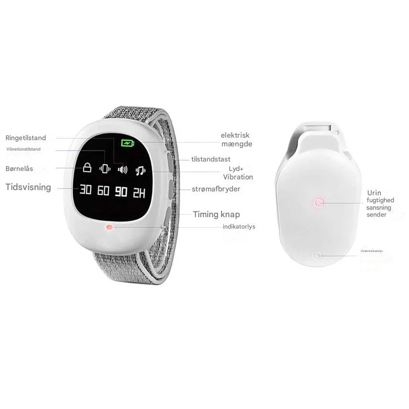 Rechargeable Wireless Bedwetting Alarm with Vibration Alert