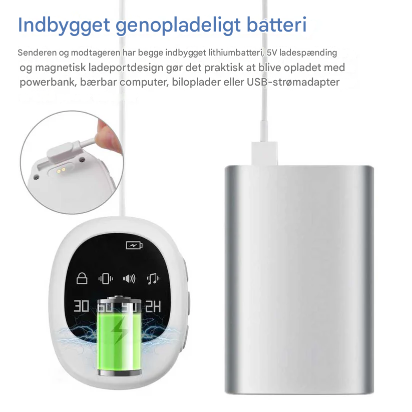 Rechargeable Wireless Bedwetting Alarm with Vibration Alert
