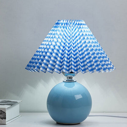 Simple Ceramic Desk Lamp with Folded Shade