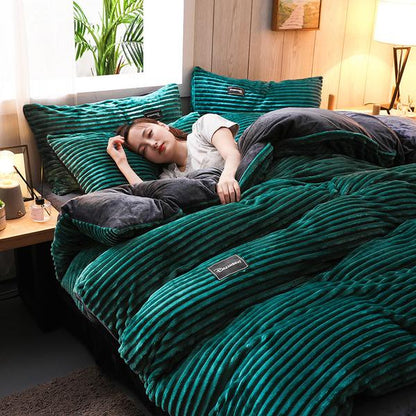 Plush Textured Corduroy Bedding Set