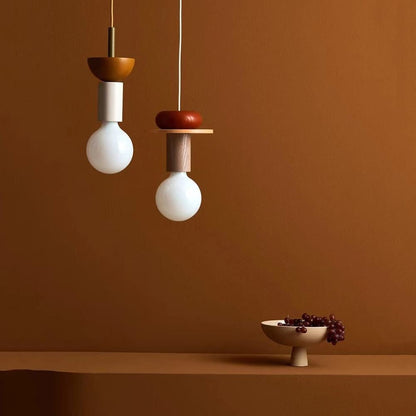 Colorful Wooden Block Pendant Lamp