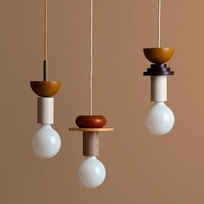 Colorful Wooden Block Pendant Lamp