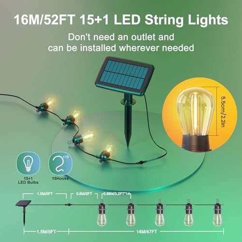Solar Powered Fairy String Lights with Remote Control