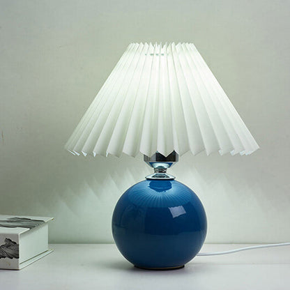 Simple Ceramic Desk Lamp with Folded Shade