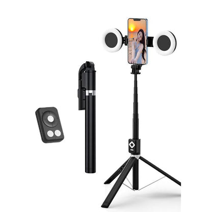 Portable 6in1 Selfie Stick With LED Light