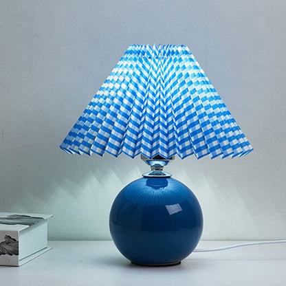 Simple Ceramic Desk Lamp with Folded Shade
