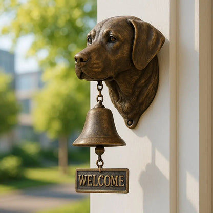Classic Bronze Wall Bell with Dog Design